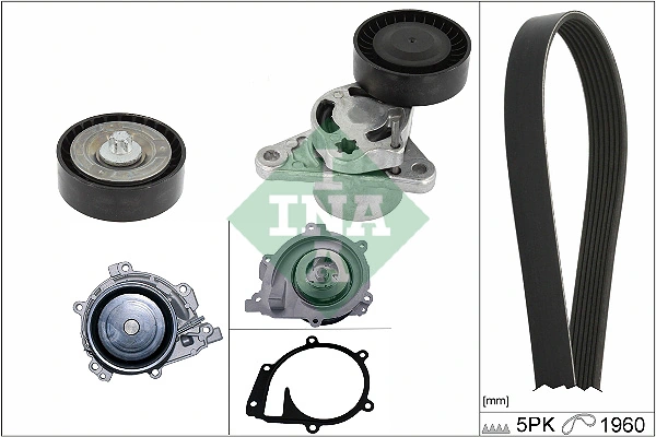 Water Pump + V-ribbed Belt Kit